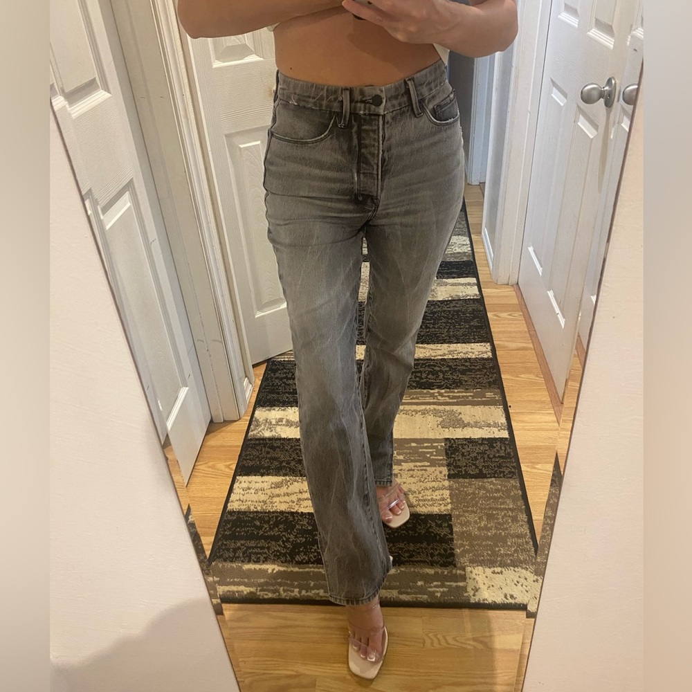 Good American Black acid wash black jeans size 27-4 EUC